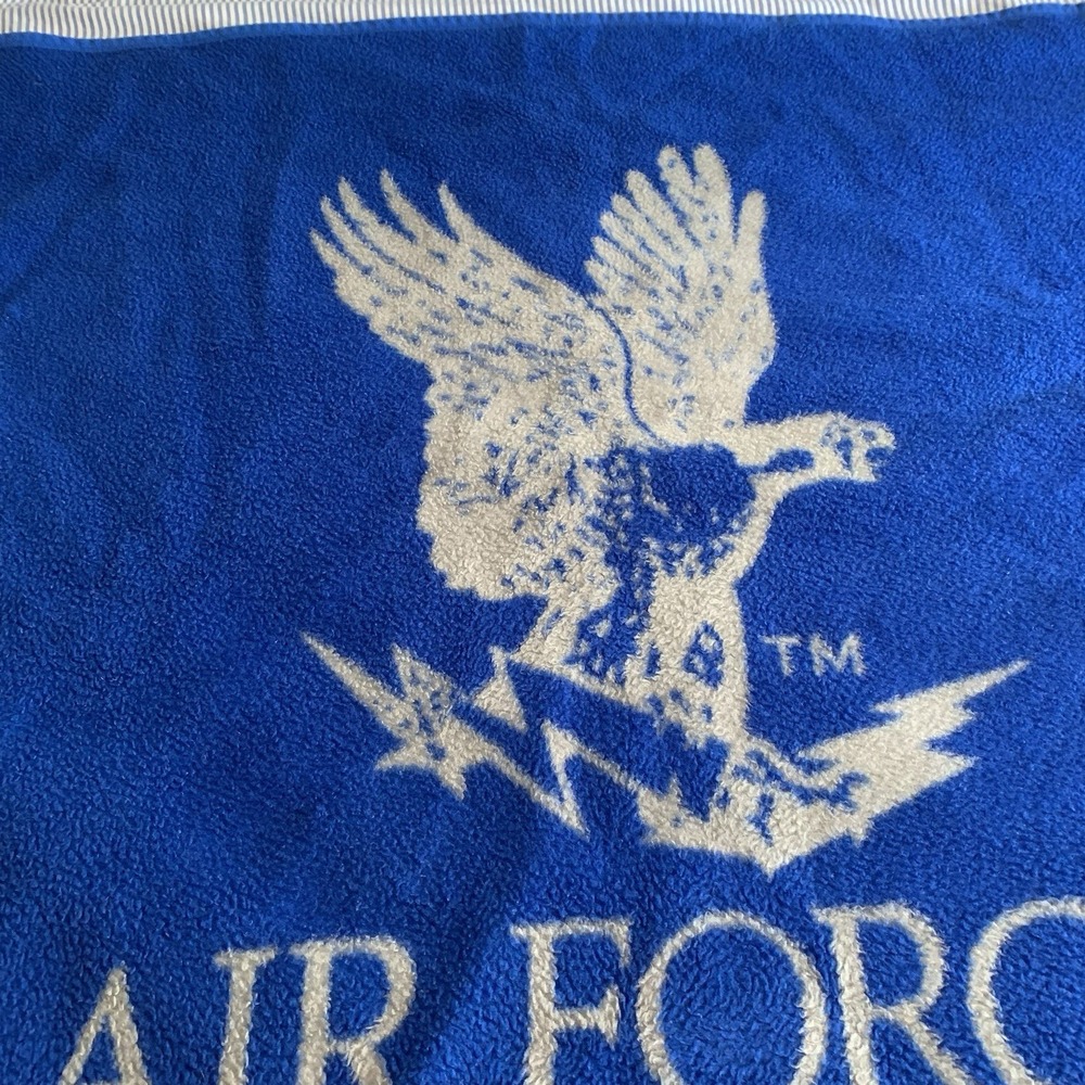 VTG Biederlack Military United States Air Force Eagle Fleece Blanket USA 47x54" - Picture 4 of 9